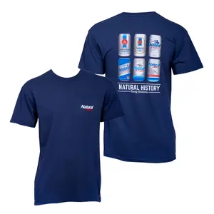 Natural Light T Shirt, 2 Sides Natural History Beer Can Evolution Graphic with Classic Natty Light Chest Logo, Soft Cotton Blend T Shirt, Funny Beer Lover Apparel for Men & Women, Vintage Drinking Gift for Fans