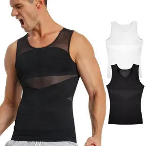 Men's Plain Compression Tank Top, High Stretch Seamless Shapewear Top, Tummy Control Shaper for Men, Running Vest, Casual Comfy Men's Shapewear for All Seasons, Men's Compression Shapewear