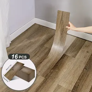 16pcs Wood Grain Stickers, DIY Peel & Stick Floor Decals, Removable Adhesive Wall Stickers, Home Decor for Living Room, Bedroom, Office, Wood Pattern
