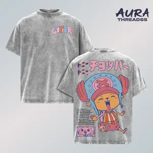 Limited Tony Tony Chopper Vintage Washed Double Print Tee – One Piece Straw Hat Doctor Anime Graphic T-Shirt, Oversized Heavyweight Cotton 90s Y2K Streetwear Unisex Gift Shirt Summer Outfit