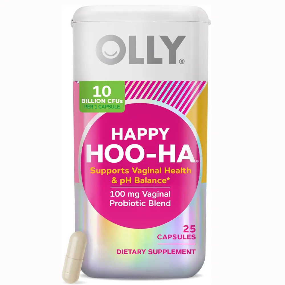 OLLY Happy Hoo-Ha Capsule, Vaginal Probiotics for Women - 25 Count