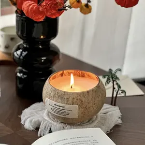 Coconut Shell Candle  - Aesthetic Niche Scent, Bedroom Mood Booster, Luxury Gift for Birthday/Halloween/Christmas,Designer Gift for Anniversary