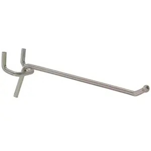 212 MAIN Zinc Plated Single Pegboard Hooks - Individually Flagged Handle, 0.207x6" Size, Fits 1/4" Pegboards, Pack of 50