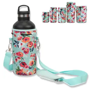 Made Easy Kit Water Bottle Carrier Neoprene Holder with Adjustable Padded Shoulder Strap