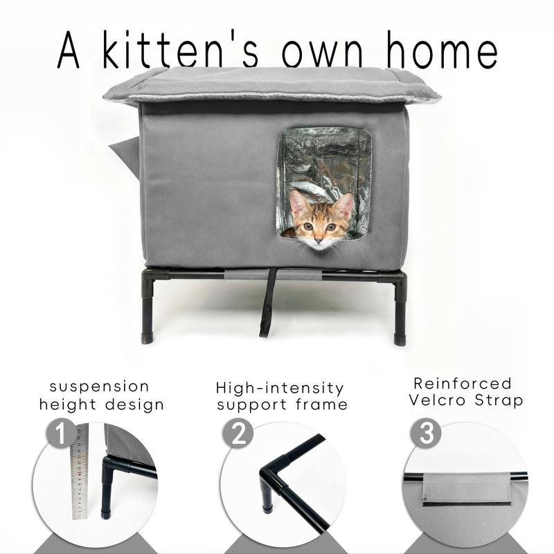 Cat House for Outdoor - Weatherproof Feral Cat Shelters for Winter, Waterproof Pet House for Keeping Outdoor Cats Warm