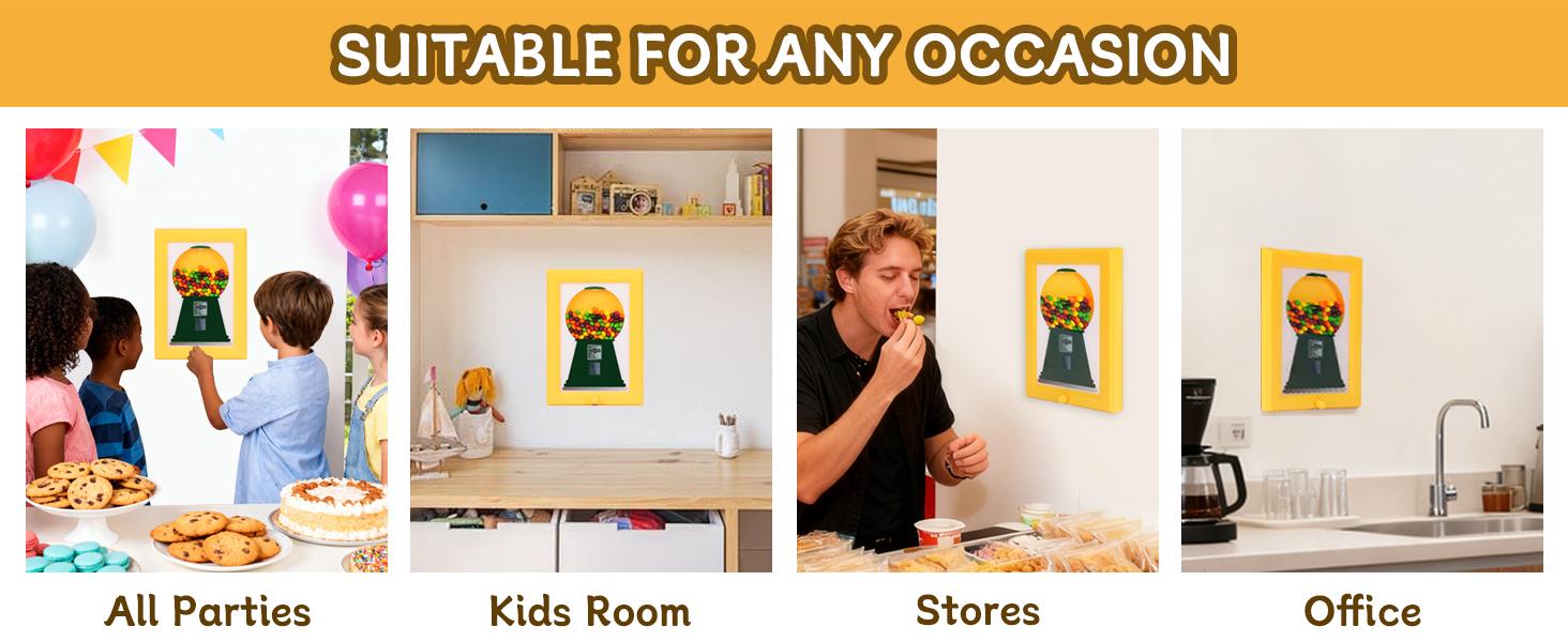 Candy Frame Dispenser For Wall, Hanging Candy Dispenser,Wall Mount Gumball Machine, Easy Restock, Perfect Festival Gift