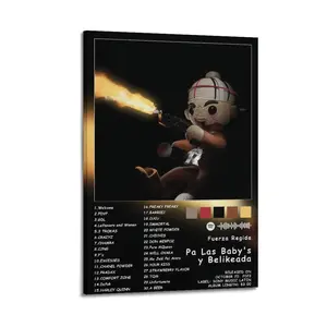 2D Flat Pa Las Baby's Y Belikeada-Fuerza Regida Canvas Painting Oil Painting Wall Art Canvas Poster Decorative Painting Corridor Decoration Home Wooden Wall Art Illustrations