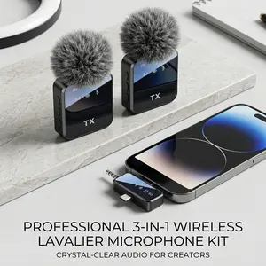 Portable 3-in-1 Microphone Stable Wireless Connection Noise Canceling Creator Recording Device #ShootingGear #PhoneMic