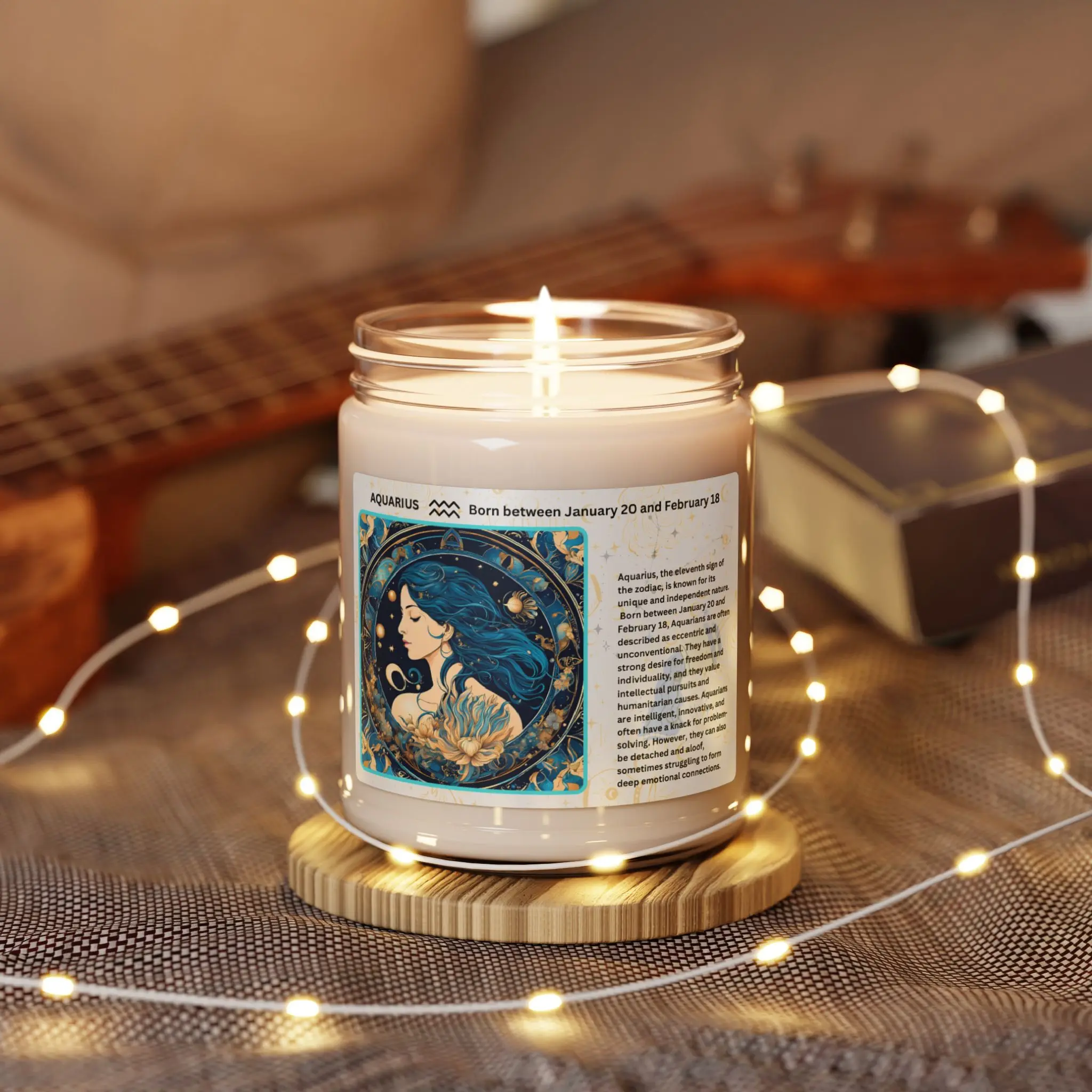 Capricorn Zodiac Candle, Astrology Soy Candle, Horoscope Home Decor, Star Sign Birthday Gift, Celestial Scented Candle, 9oz