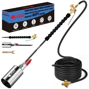 ARTFLAMM Springtok Propane Torch Weed Burner Kit, High BTU Blow Torch with 10FT Hose, Garden Torch with Turbo Trigger for Flame Weeding,Roofing