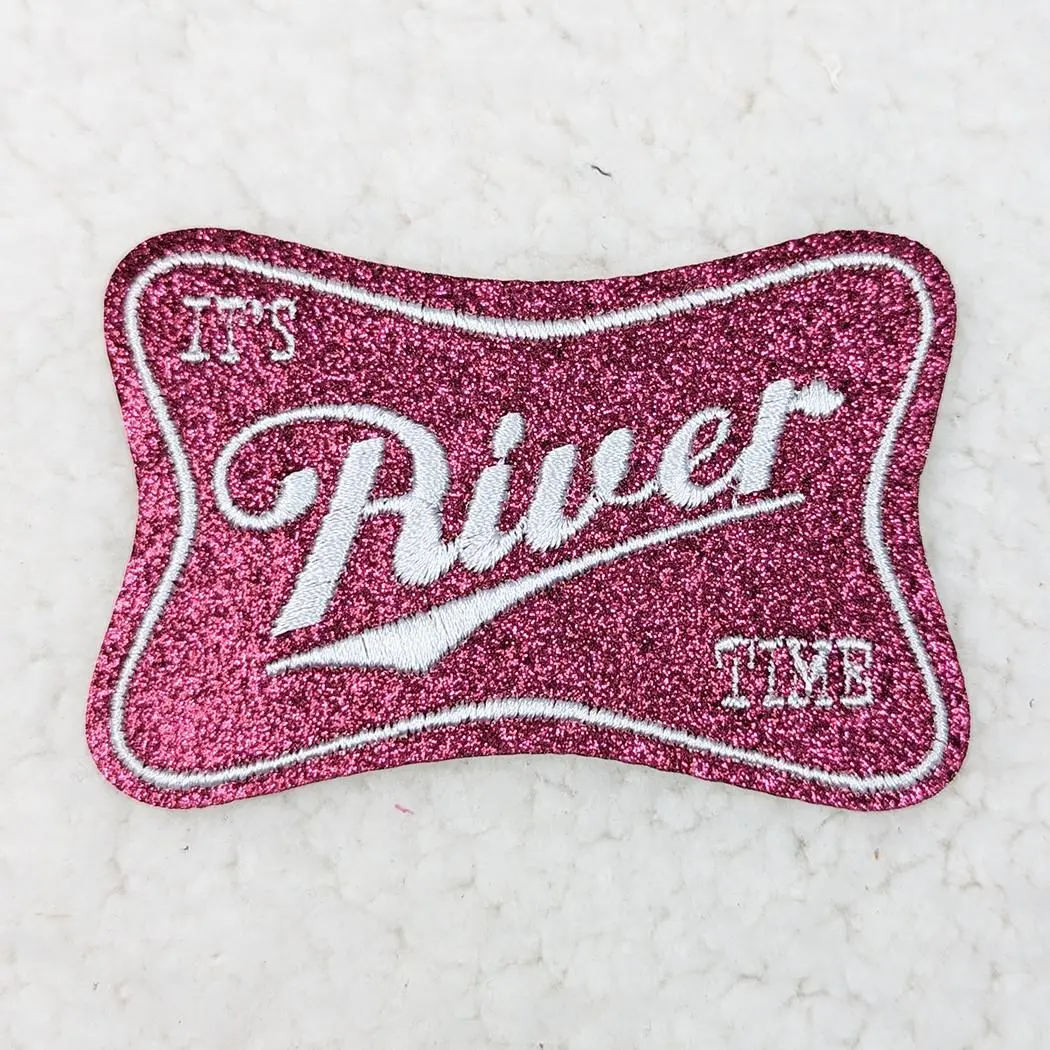 It's River Time Embroidered Glitter HAT/POCKET Patch