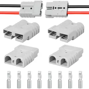 120 Amp 4Pcs Battery Quick Connect/Disconnect Connector, 4-6 Gauge Compatible with Anderson Connector for Rescue Winch, Motor Recovery, Winch Trailer, Traction System