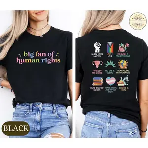 feminist shirts,Big Fan Of Human Rights Shirt, Equality Sweatshirt, Human Rights Top, Social Justice Gift For Activist, Anti Trump T-shirt, Rainbow LGBT Tee