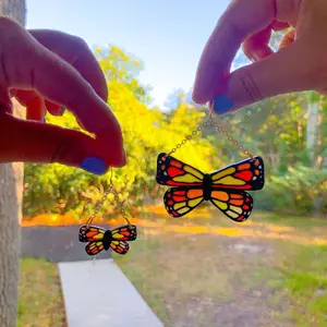Polymer Clay “stained glass” Butterfly Earrings
