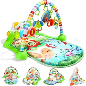 Baby Gym Play Mat, Play Piano Gym with Tummy Time Activity Mat, Musical Activity Center for Infants Toddlers