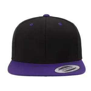 Black with Purple Brim Yupoong Flexfit Classic Snapback Hat