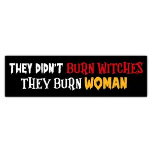 They Didn’t Burn Witches They Burn Women Bumper Sticker, Feminist Women’s Rights Protest Car Decal, Empowerment Vinyl Sticker GC2 844