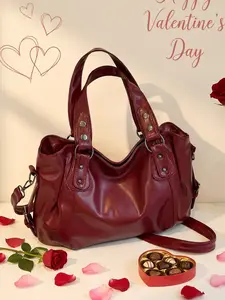 Valentine's Day Vintage Women's Handbag, Motorcycle Style Design, Large Capacity Soft Tote Bag, Oddball Shoulder Bag, Ultra-Soft Material, Handbag Shoulder Purse