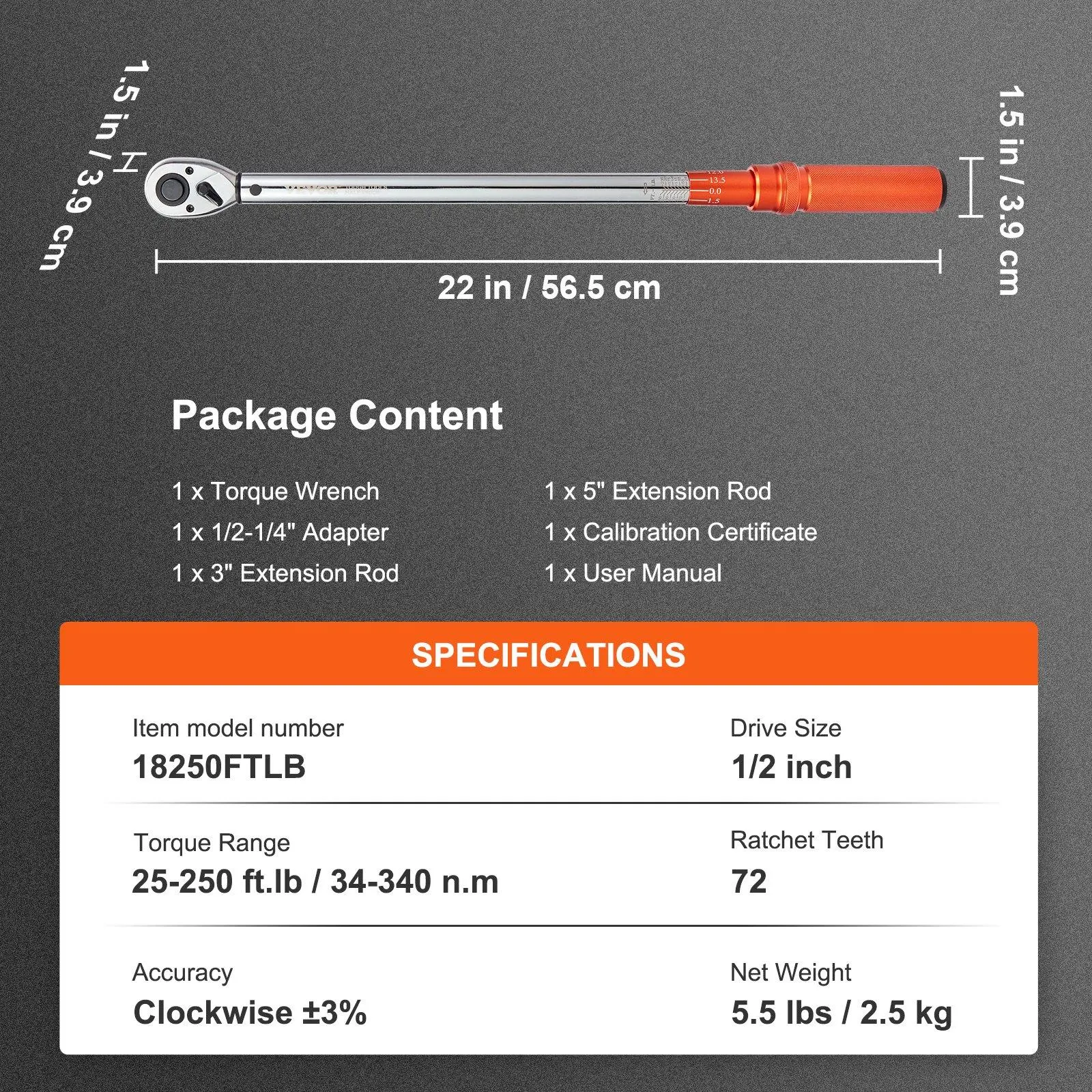 25-250ft.lb (33.9-338.9Nm)