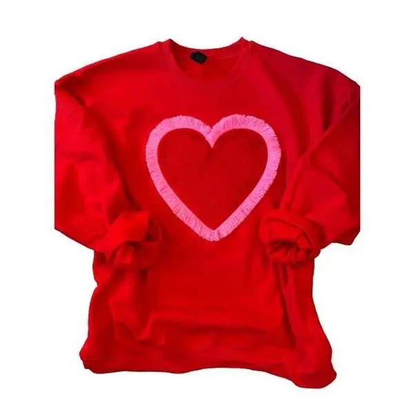 Fringe Heart Patch Sweatshirt