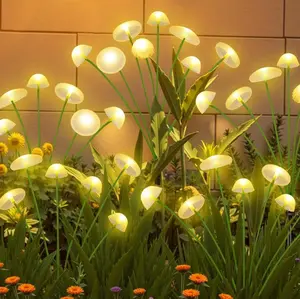 Solar-Powered Jellyfish Decorative Lights (2-Pack) - Zero electricity cost. 10 waterproof LED lights per set with white and color-changing modes. Perfect for Halloween and Christmas decorations in gardens, yards, and pathways,realistic night glow.