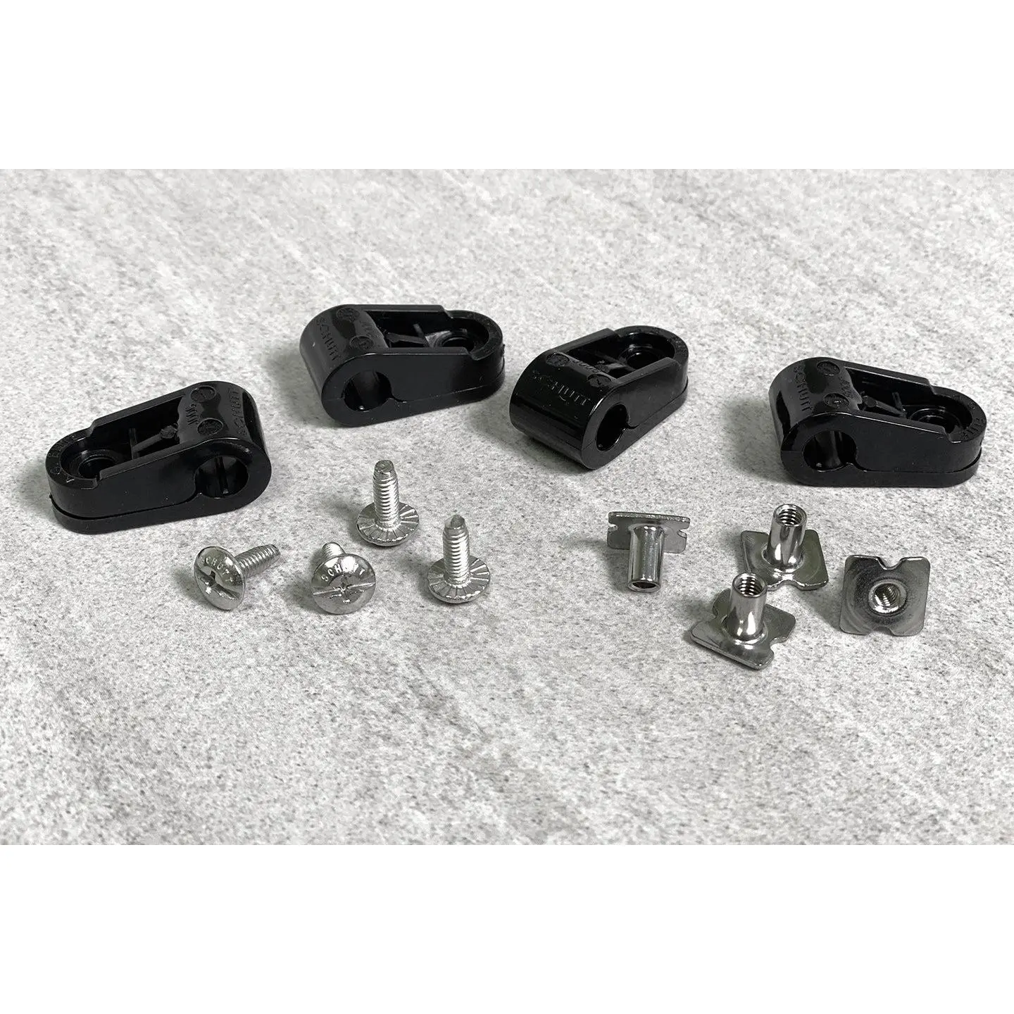 Football Helmet Clips Hardware Kit with Loop Straps, Screws & T-Nuts - Standard Replacement Set for T-Nut Mounts, Face Covering Masks & Accessories, Light Helmets, 4 Loop Straps, 4 Screws, 4 T-Nuts