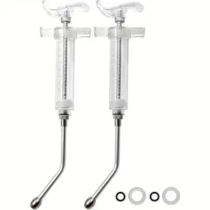 2pcs Reusable Goats Syringe with 2 Adjustable Drench Nozzles, 0.68oz Drench Gun Syringe for Sheep, Clear Design for Easy Dosage