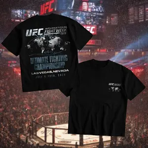 2026 UFC International Fight Week Heavy Cotton T-Shirt UFC Graphic Tee MMA Combat Sports Fan Shirt UFC Fight Night Shirt Gift for Men Women American Made Fightwear