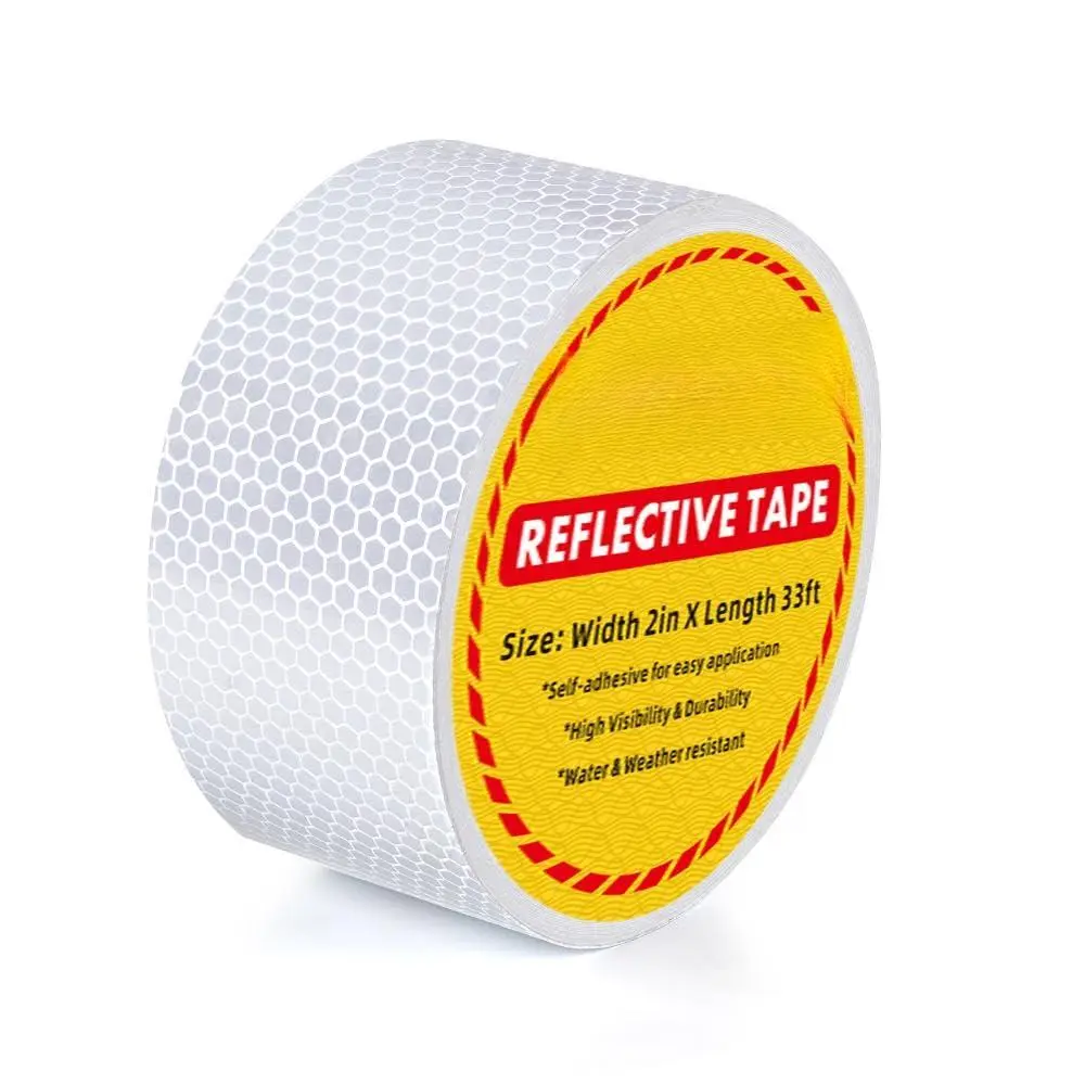 White Reflective Tape 2 Inch X 33 Ft Reflector Waterproof Auto Adhesive Safety For Bike  Trailer Truck Conspicuity Markings