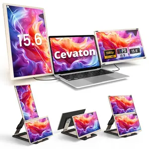 【Fathers Day Gift】Triple Laptop Screen Extender 15.6" FHD 1080P IPS Portable Monitor, Extended Laptop Screen, Build-in Stand and Dual Speakers, Flexible External Display, Plug and Play, For