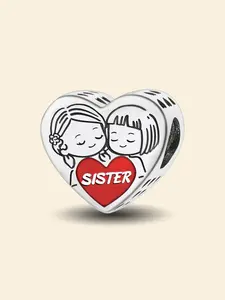 1Pc New Design Sisters Love Beaded Charm DIY Jewelry Making Kit for Bracelet Creative Craft Materials Holiday Gift Pendant Women Birthday Gift Daily Wear Accessories Diy Jewelry Decoration