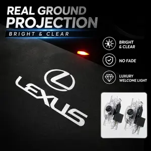 2PCS Car Door LED Projector Lights Compatible with Lexus LS ES IS LX RX GS GX, HD Ghost Shadow Welcome Puddle Lights, Plug & Play Interior Car Accessories fade door light headlight logoprojectors