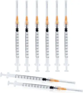 1ml Syringes with Needle 25G 1 Inch, Sterile Individually Wrapped, 1cc Syringe Luer Lock Tip, 100-Pack Scientific Lab Use