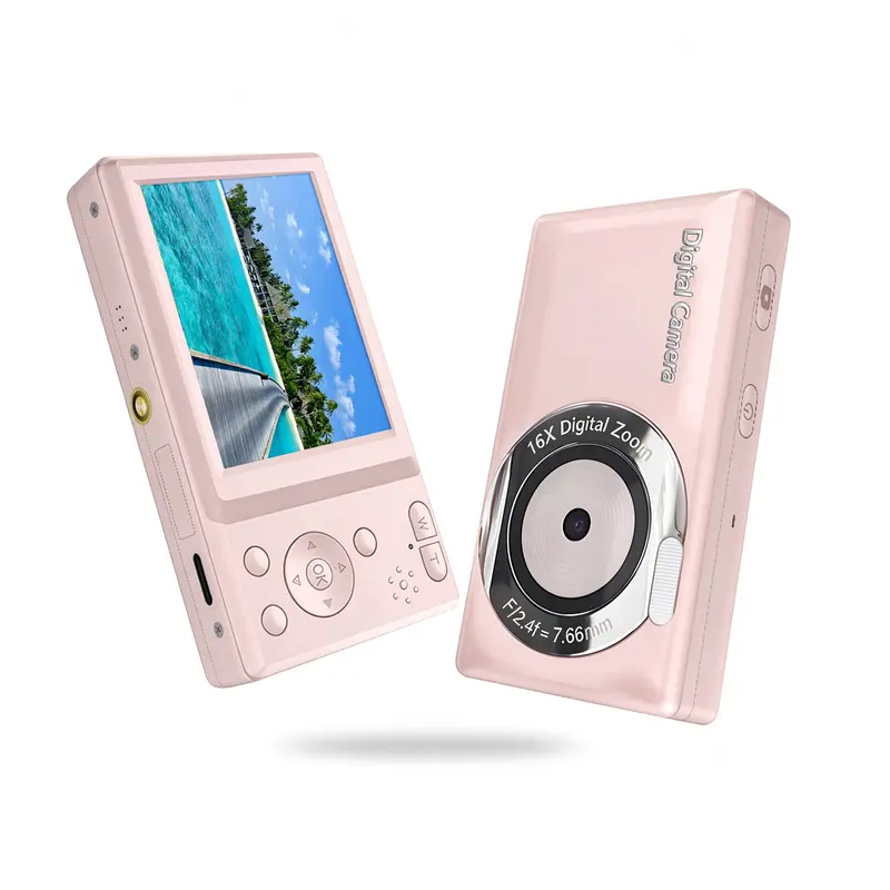 Compact AF Pocket Point & Shoot Digital Camera,16X Digital Zoom,2.4in LCD Display, Built-in Flash, Included SD Card, Rechargeable Battery with USB-C Charging, Portable Travel Camera for Amateur Teens, Ideal Birthday & Holiday Gift
