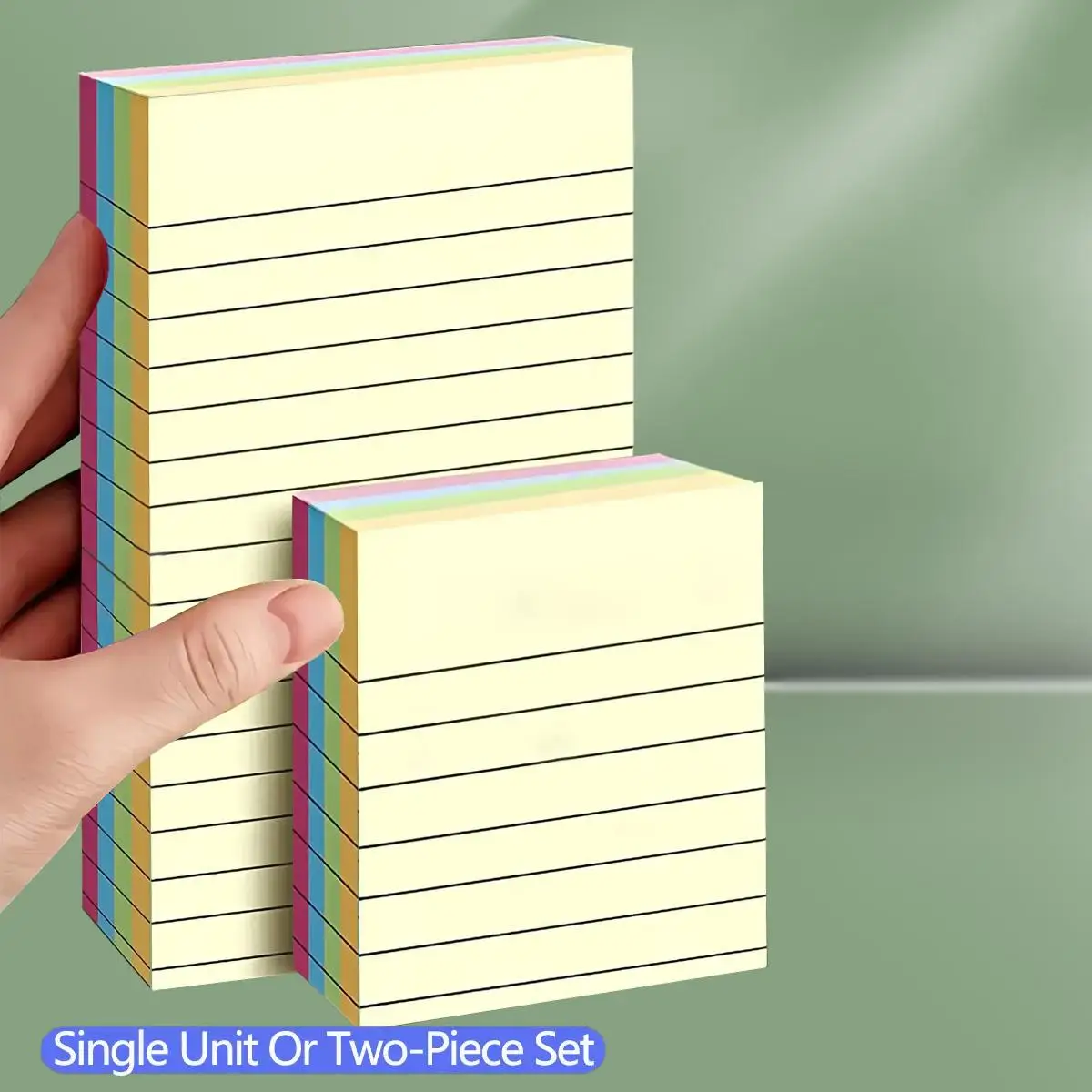 Sticky Note (100pcs/set), 4 Color Horizontal Line Sticky Note, Self Adhesive Note Pad, Office Stationery for Home School and Office