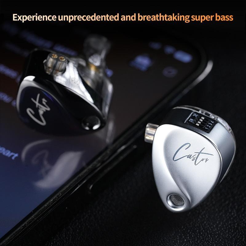 HiFi Earbuds Wired Earbuds In-Ear Monitor IEM Earphones Dual Dynamic Driver Noise Isolating Earbuds Adjustable Tuning Earphones 2PIN Detachable Cable Gaming Earbuds Studio Monitor Earphones