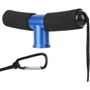 300G T Shape Bar Fighting Pole Holder, Professional Fishing Waist Belt Gimbal Pad with Hanging Waist Rope for Wild Big Fish Fishing