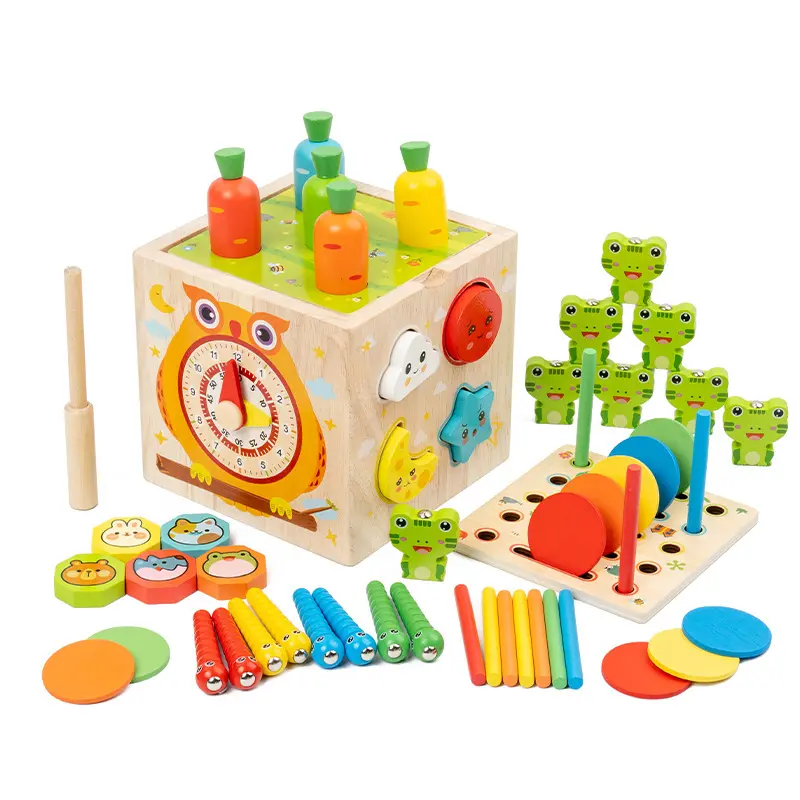 Montessori Wooden Sensory Educational Shape Sorting Toy - All Seasons Fine Motor Skills Preschool Game, 1-3 Year Old Toddler Gift for 1st Birthday (Home & Party Supplies)