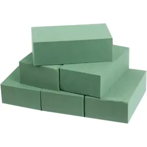 Floral  Blocks, 6 Pack Small Green Wet Dry Flower Foams Florist   for Artificial and  Flower Arrangement (5.5"L x 3.1"W x 1.7"H)