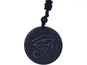 Emf Protection Shungite Eye of Horus Necklace,Eye of Evil Shungite Necklace Blocker Amulet Necklace