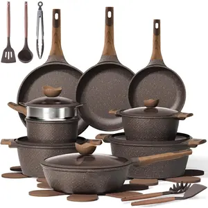 26PCS Non-Stick Cookware Set, Induction Cookware Set, Non-Stick Kitchen Cooking Utensils