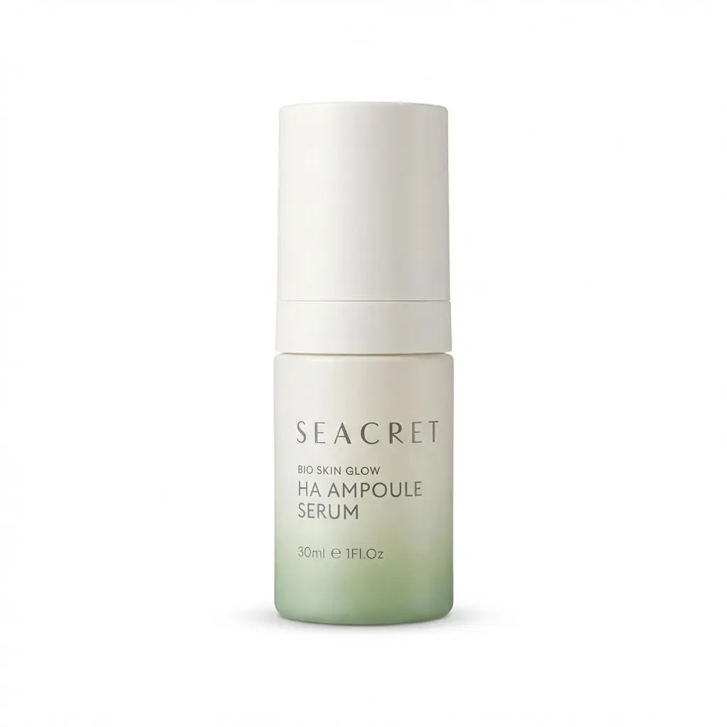 SEACRET Bio Skin Glow 4D Hyaluronic Acid Serum for Face - Glass Skin Hydrating Ampoule with Peptides & Fermented Dead Sea Minerals, Non-Sticky, Fast-Absorbing, 1 Fl Oz / 30 ml