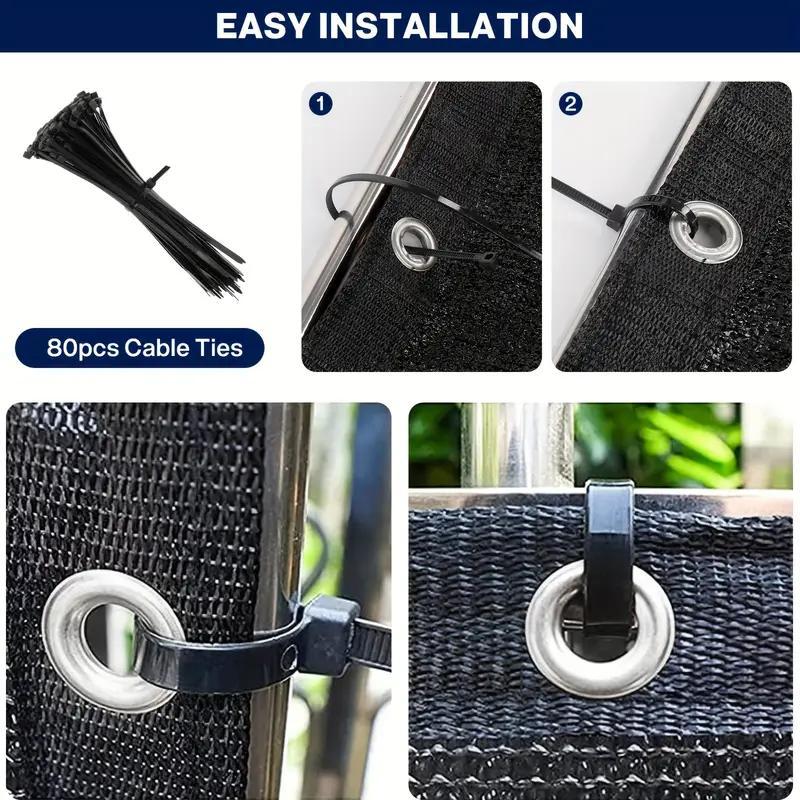 Large Rectangular Outdoor Shade Sail Canopy - Heavy-Duty UV & High Quality HDPE Fabric, 90%25 Blockage Privacy Screen with Black Frame Design, Easy Installation for Patio, Pergola, Garden, Backyard - All-Weather Durable Sun Shade Cloth (Black)