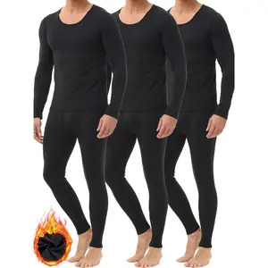 2024 6pcs Men's Warm Plush Sports Compression Top & Pants Set, Solid Color Skinny Long Sleeve & Long Pants Breathable Comfortable Workout Clothing For Fitness Training Running Bustier Shapewear