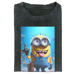 Funny Minions Middle Finger Graphic Tee – Cartoon Movie Character T-Shirt