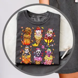 HORROR POPS 2  Graphic T-Shirt  or crewneck or hoodie- HORROR HALLOWEEN Comfort Colors  Womenswear Sweatshirts Casual Long Sleeve4TH OF JULY