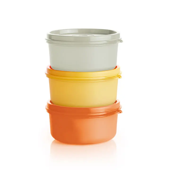 Tupperware® Saffron-Patterned Food Preserving Cup Set with Lids, Essential Kitchen Utensils Accessory