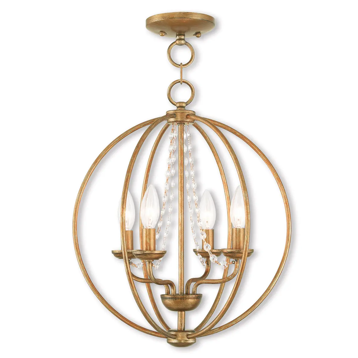 4 Light AGL Mini Chandelier/Flush Mount with Steel base material