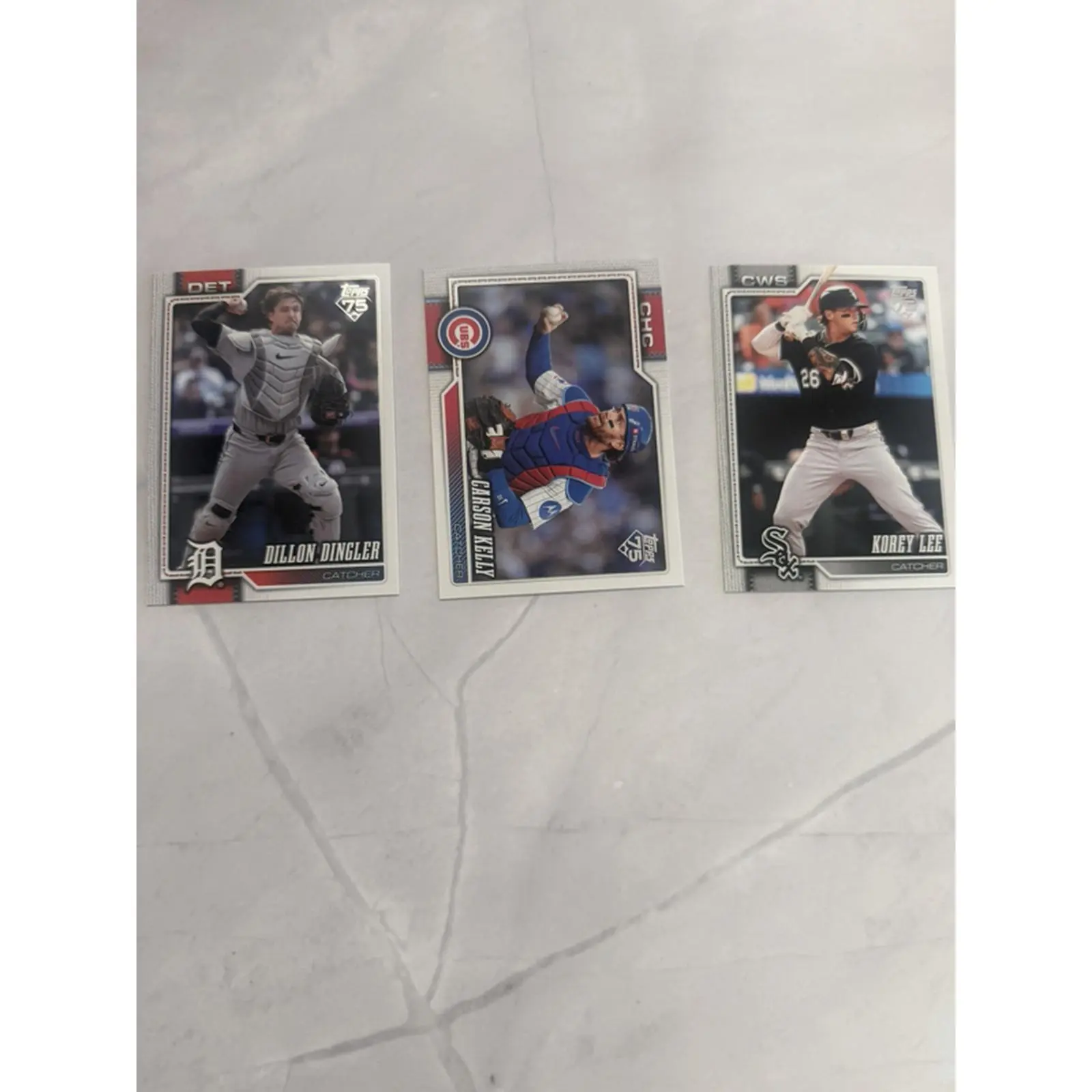 Set of 3 Baseball Cards Featuring Players from Different Teams and Positions