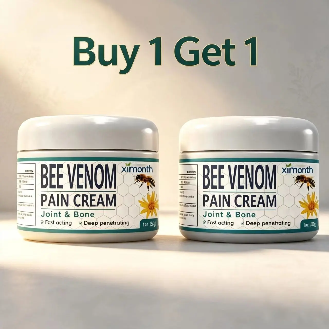 Bee Venom Joint & Bone Care Soothing Joint Pain Cream (Buy 1 Get 1 Free) - 30g per Piece Deeply Nourishing Topical Body Moisturizer for Multiple Areas Discomfort Relief